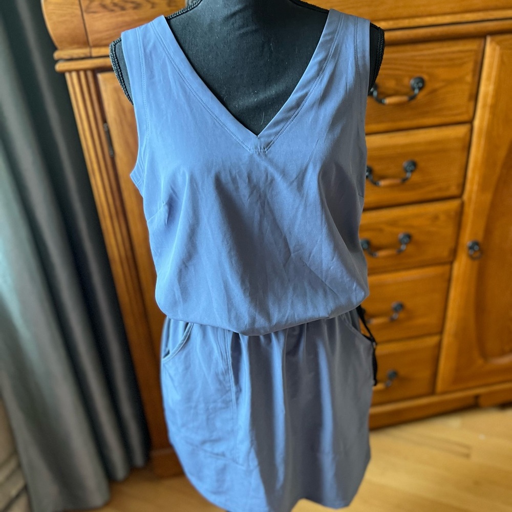 Toad & Co Sleeveless V-Neck Dress in Blue Size L